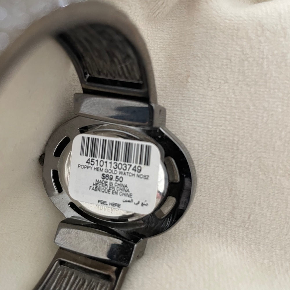 Chico’s Hematite jeweled bracelet watch w/gold face - Picture 4 of 4